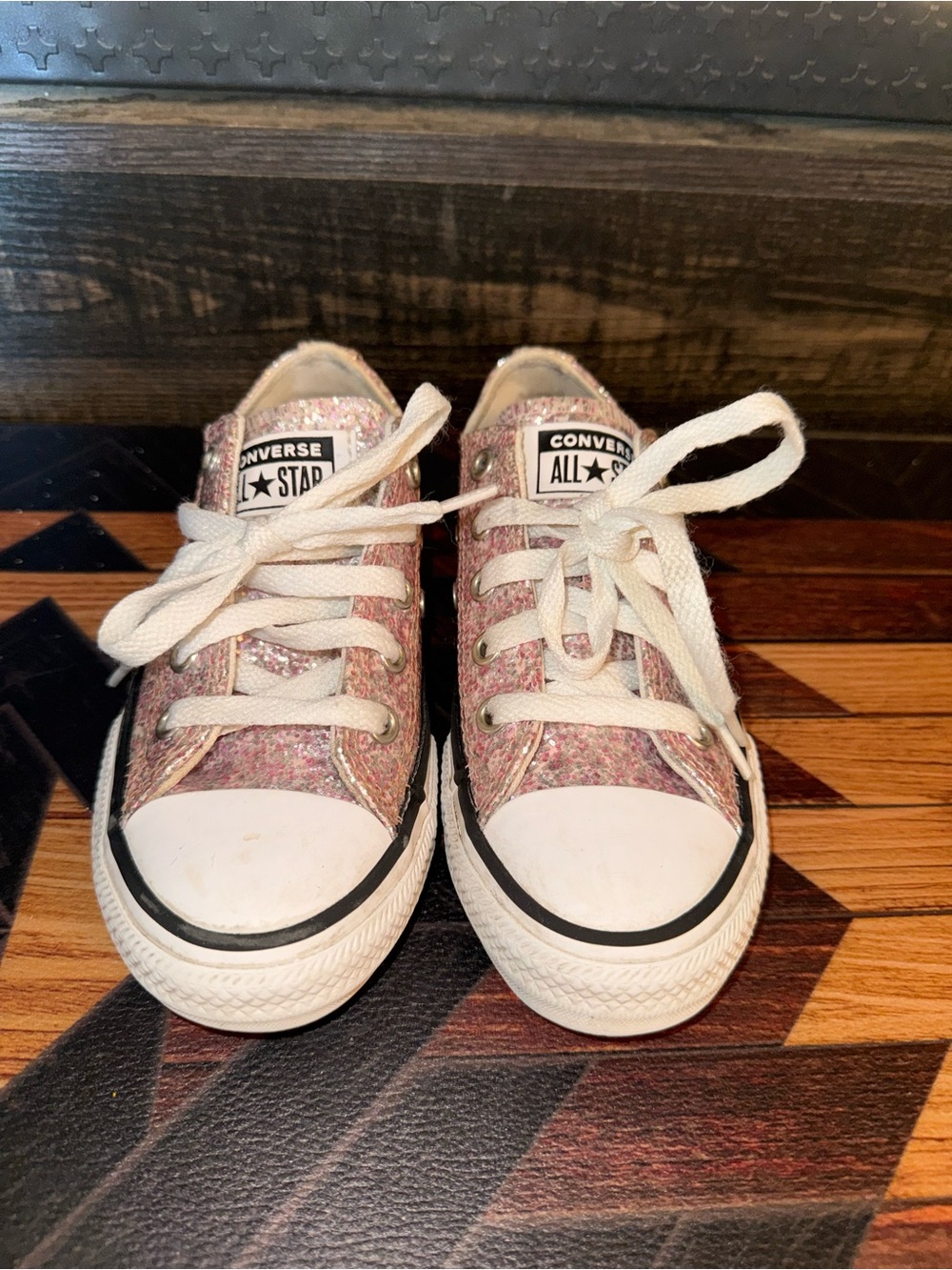 Converse Kids Pink Glitter Low Top Sneakers